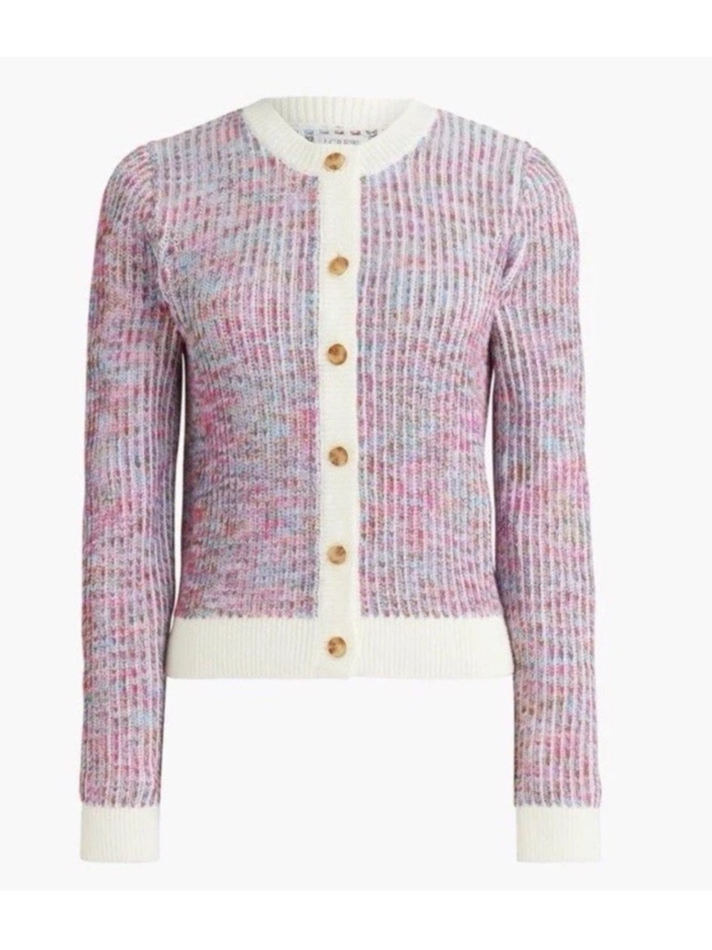 J. Crew Ladder Stitch Lady Cardigan S Small Sweater Tortoiseshell Buttons Preppy